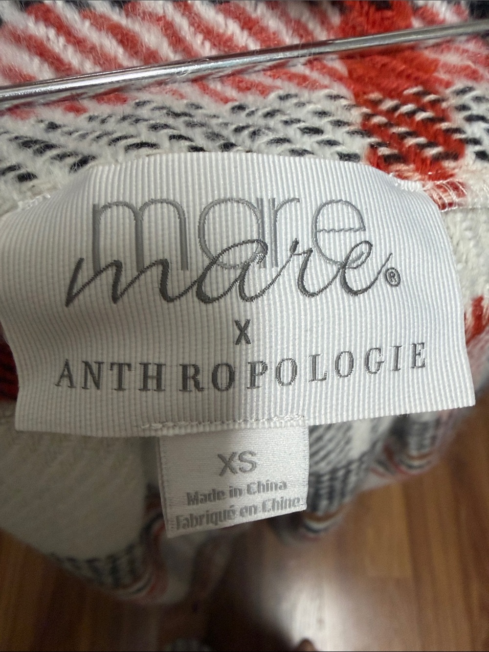 Plaid A-Line Maxi Skirt in White with Red, Black & Brown Stripes - Picture 5 of 5